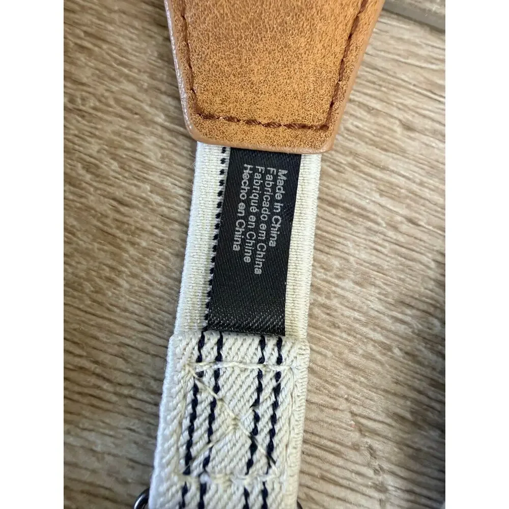 H&M Tan and Blue Suspenders with Adjustable Elastic Straps